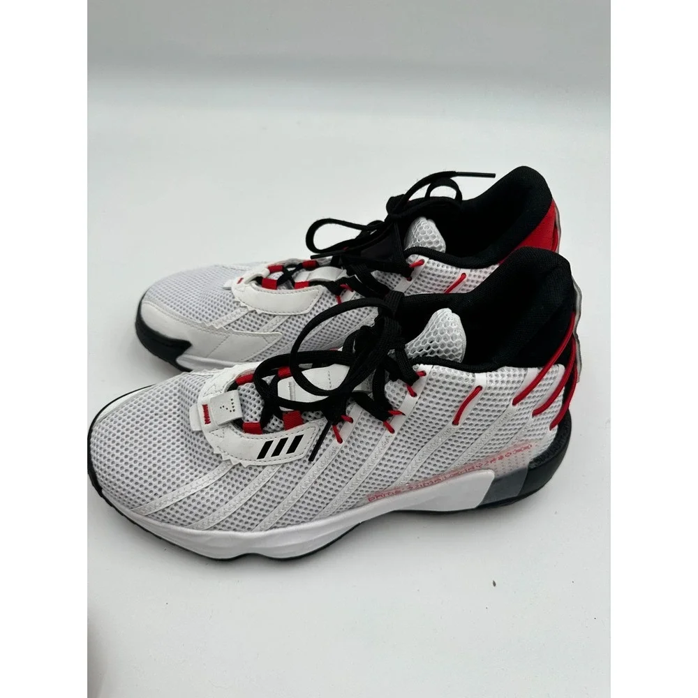 Adidas Dame 7 Men's Basketball Shoes‎ Cloud White Core Black Mid Top Sneakers
